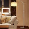 Frate Arc Floor Lamp - Height Adjustable, 90¡ã Rotatable Linen Shade, 2 Lampshade Colors, 71 Inch (Bulb Not Included)-The Pop Home - 4 of 4