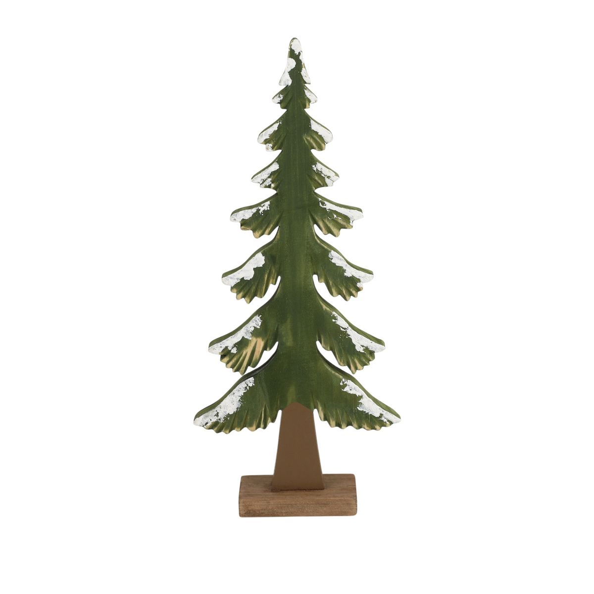 Saro Lifestyle Paulownia Wood Decorative Tree Accent (Set of 4) - Snow-Dusted Tabletop Holiday Decor - thumbnail 7