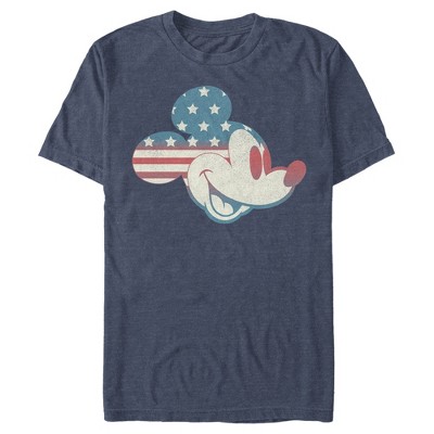 Men's Mickey & Friends Mickey American Flag Fill T-shirt - Navy Blue ...