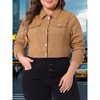 Women's Plus Size Cropped Long Sleeve Trendy Fashion Denim Jean Jackets - Agnes Orinda - 2 of 4