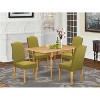 HomeStock 5-Pc Natural Oak Finish Solid Wood Top - Dining Room Set with Dropleaf - Seats 4 - 2 of 4