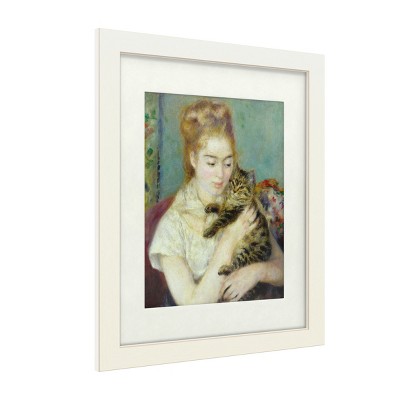 Trademark Fine Art -Pierre Renoir 'Woman With a Cat 1875' Matted Framed Art