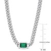 EVERLY JEWELRY | Brass 7/8 CT TGW Octagon-Cut Green Cubic Zirconia Necklace- 16 inch - 4 of 4