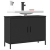 vidaXL Black Bathroom Sink Cabinet Engineered Wood with Powder-Coated Steel - image 2 of 4