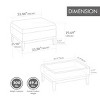 Syemin Ottomans and Benches Upholstered Wood Storage Ottoman with Reversible Lid Coffee Table, Foot Stool Square Footrest, Beige, 33.86"*26"*19.7" - 3 of 4