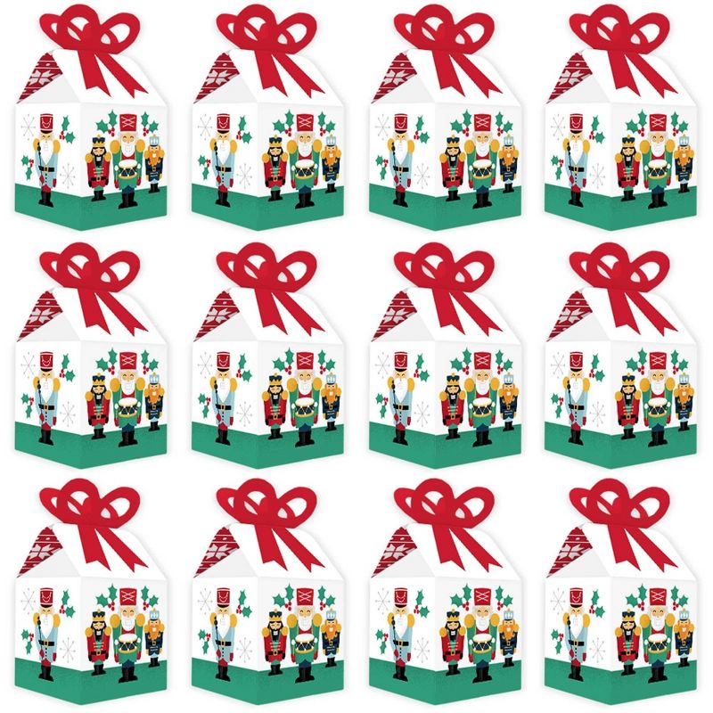 Big Dot of Happiness Christmas Nutcracker - Square Favor Gift Boxes - Holiday Party Bow Boxes - Set of 12, 5 of 9