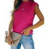 Women's Cap Sleeve Knit Pullover Sweater Crew Neck Tank Tops - 3 of 4
