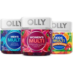 OLLY Vitamins, Women’s, Men’s & Kid’s Multi Variety 3-Pack - 1 of 4
