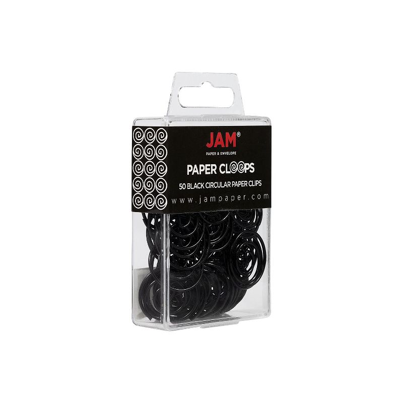 JAM Paper Colored Circular Paper Clips Round Paperclips Black 2 Packs of 50 2187133B, 2 of 6