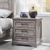 Nightstand with Charging Station, 24" Wide Farmhouse End Table with 3 Drawers & Handles, Night Stand Bedside Table for Bedroom, Living Room - 3 of 4
