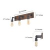 LNC Sabrina 22.2-in 3-Lights Brown Wood and Matte Black Farmhouse Vanity  Lights - 3 of 4