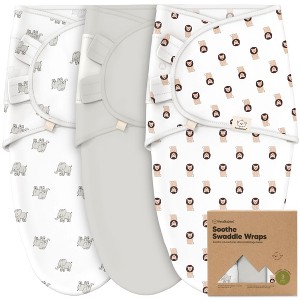3pk Soothe Baby Swaddle 0-6 Months, Organic Baby Swaddle Sleep Sacks, Newborn, Infant Swaddle Sack - 1 of 4
