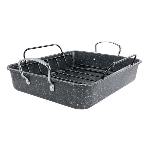 Nonstick Carbon Steel Small Roasting Pan Roaster with Flat Rack, 11 x  7.7-Inch