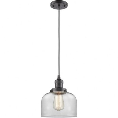 Bell - 1 Light Cord Hung Mini Pendant In Industrial Style-10 Inches Tall and 8 Inches Wide