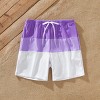 PATPAT Family Matching Color-block Swim Trunks Shorts One-shoulder Side Knot One-Piece Swimsuit (Quick-Dry) - 2 of 4