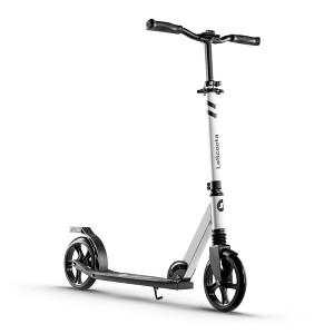 LaScoota Kick Scooter for Adults & Teens. Lightweight Foldable Adult Scooter with Large 8" Wheels, Black & White - 1 of 4