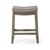 Maven Lane Sophia Backless Counter Stool in Aged Grey Finish with Pebble Grey Vegan Leather - 2 of 4