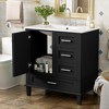 Whisen 30 in. Bathroom Storage Cabinet Bathroom Vanity with Ceramic Sink, Soft Close Door and 3 Drawers - 2 of 4