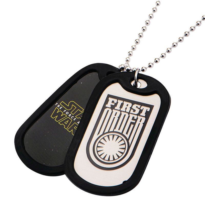 Star Wars First Order Kylo Ren Stainless Steel Double Dog Tag Pendant with Rubber Silencers (22"), 4 of 5