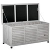 FURNIinspire Utility Storage Cabinet 75 Gallon Wooden Deck Box Storage Container With Aerating Gap Weather Fighting Finish, Grey, 52.60"*24.40"*5.5" - 3 of 4