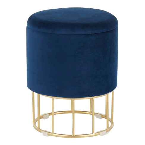 Blue velvet hot sale ottoman target