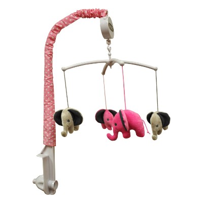 Bacati - Elephants Musical Mobile Pink/Grey