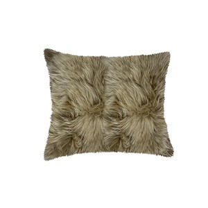HomeRoots Set of Two 18" Taupe Sheepskin Throw Pillows - 1 of 4
