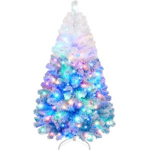 Yaheetech 6Ft/7.5Ft/9Ft Pre-lit Flocked Artificial Christmas Tree - 1 of 4