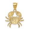 Black Bow Jewelry 14k Yellow Gold and White Rhodium Diamond Cut Crab Pendant - 3 of 4