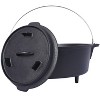 GreenEver Pre-Seasoned Cast Iron Dutch Oven, 6 Quart, Skillet Lid, Leg Base, for Camping, BBQ, Baking, Fireplace, Campfire Cooking - 2 of 4