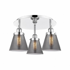 Cone - 3 Light Flush Mount In Art Deco Style-9.25 Inches Tall and 18 Inches Wide - 1 of 1