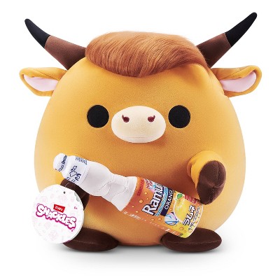 Snackles 14" Highland Cow with Sangaria O-mazing Orange Ramune Stuffed Animal