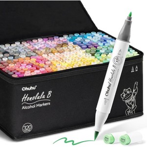 Ohuhu Refillable 320 Colors Alcohol Markers Brush & Fine Double Tipped Alcohol-based Art Sketch Marker Set - Honolulu B of Ohuhu Markers - 1 of 4