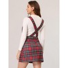 Allegra K Women's Plaid Preppy Knit Crossover V Neck Pinafore Mini Dress - 4 of 4