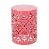 Okak 1/2PS Outdoor Side Table with Openwork Pattern, Modern Round End Table with Powder-Coated Iron Frame, Small Outdoor Table - 4 of 4
