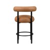 Meridian Furniture,Bordeaux Cognac Vegan Leather Counter Stool, Set of 2 - 4 of 4