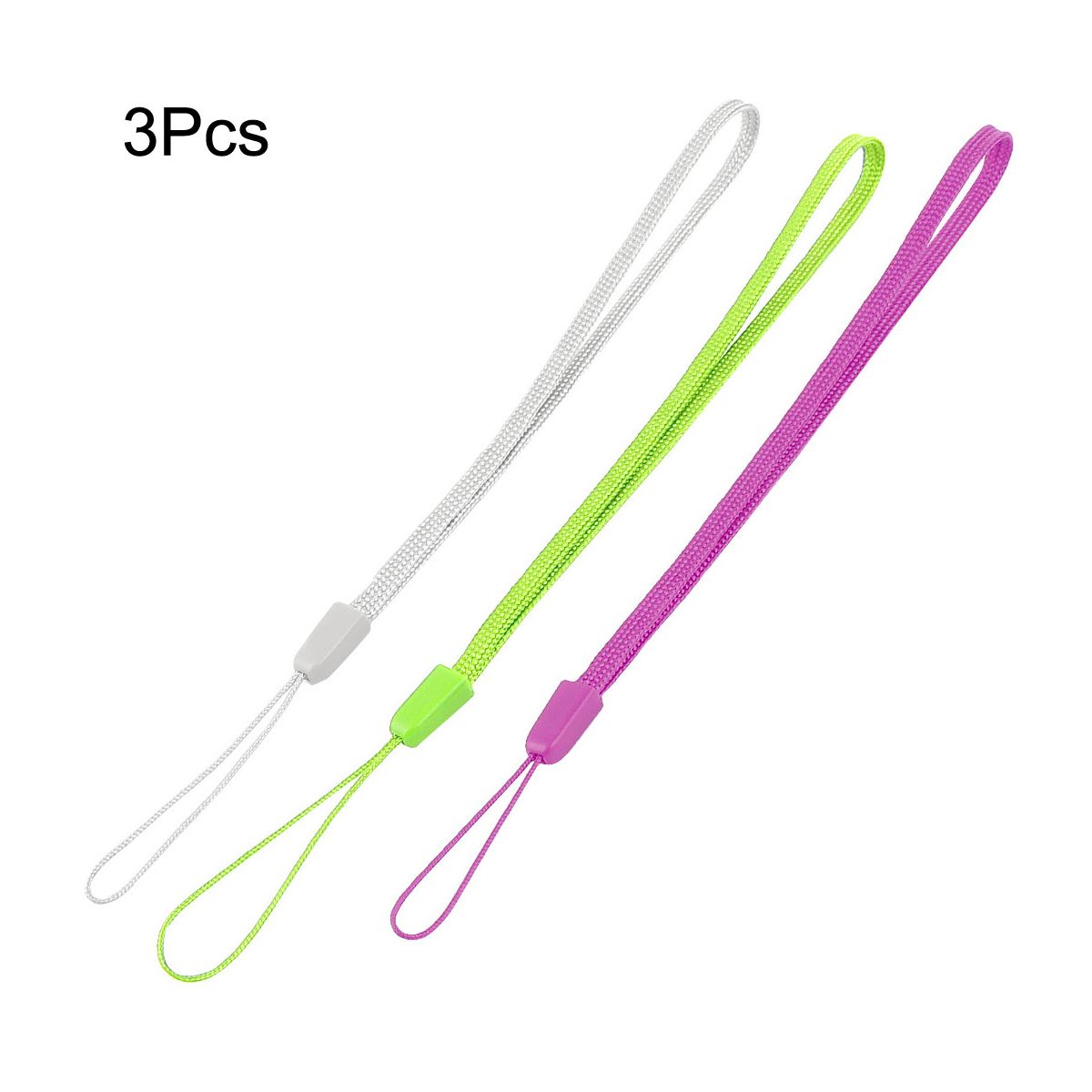 Unique Bargains 3Pcs Tricolor Woven Cord Hand Wrist Strap Lanyard for MP3 Cell Phone Keys - thumbnail 2