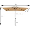 CAVINAS 10 x 6.5FT Patio Umbrella with LED Light and Crank,8 Ribs Market Patio Umbrella with Push Button for Backyard,Poolside,Deck - 3 of 4