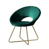 Silky Vanity Chair with Back,Velvet Accent Chair for Living Room,Criss Cross Chair with Gold Legs, Upholstered Vanity Chair for Bedroom - 4 of 4