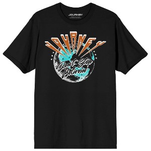 Journey Don't Stop Believin' Globe Tour Adult Black Crew Neck Short Sleeve T-shirt - 1 of 4