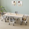 Toddler Table and 4 Chairs, Height Adjustable Kids Tables Chair Set with Graffiti Table - 3 of 4