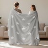 Grey Stars Print Flannel Throw Blanket - Soft & Warm All-Season Cozy Blanket for Sofa, Bed, Office, Home Decor, Throw Blanket for Couch - 3 of 4