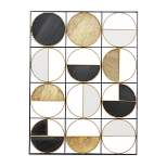 Metal Geometric Half Moon Wall Decor with Gold Detailing Black - CosmoLiving by Cosmopolitan