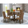 HomeStock 5-Piece Distressed Jacobean Finish Solid Wood Top Dining table with 4 Chairs - 2 of 4