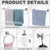 Itopfox 30 Pcs Bathroom Hardware Set 23.6 in Towel Bars 15.7 in Towel Racks Towel Rings Toilet Paper Holders Robe Hooks SUS304 Silver - 3 of 4