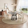 Round Dining Table for 4-6,42 Inch Kitchen Table with Storage, Circular Dining Tables for Kitchen, Dining Room, Living Room, Meeting Room, Department - 3 of 4