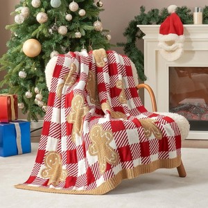 Candy Cane Throw Blanket Red Christmas Blanket, Ultra Soft Cozy Decorative Throw Blanket for Couch, Christmas Gifts - 1 of 4