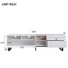 Modern TV Stand for TVs up to 80", Media Console with Drop-Down Door and Two Large Drawers, Entertainment Center for Living Room-The Pop Home - 4 of 4