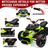 12V 3 Wheeler Kids Electric Ride on Truck & ATV Motorcycle, 2x55W Motor, 7MPH, 2 Speeds, LED Lights, Music - 3 of 4