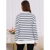 INSPIRE CHIC Women's Maternity Tunic High Low Tops Half Zip Long Sleeve Mock Neck Side Slit Striped Pregnancy Blouse - 4 of 4